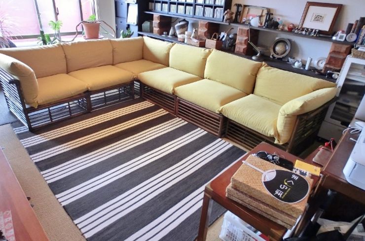 カサブランカカデンザコーナーソファ張替え